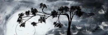木と鳥の黒と白 Oil Paintings